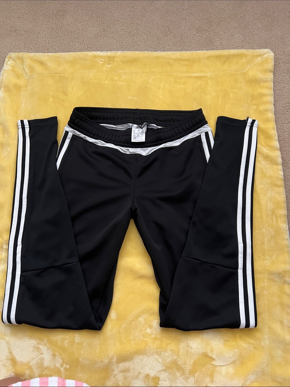 adidas Black Joggers with White Side Stripes